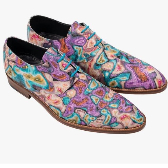 Mascolori Men's Oxford Multicolored Size 44Euro 12US Made In Portugal New In Box - Picture 1 of 10